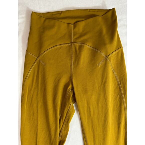 Lululemon Power Thru High Rise Crop 23" Gold Spice Size 6 - Picture 2 of 9